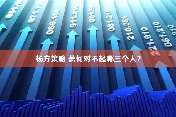 杨方策略 萧何对不起哪三个人？