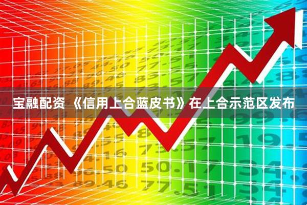 宝融配资 《信用上合蓝皮书》在上合示范区发布
