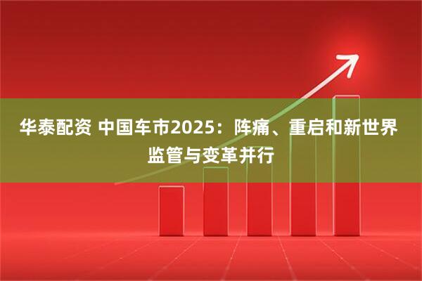 华泰配资 中国车市2025：阵痛、重启和新世界 监管与变革并行